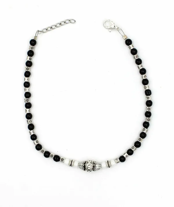Black_beads_Anklet_for_girls_and_women_Metal_Anklet