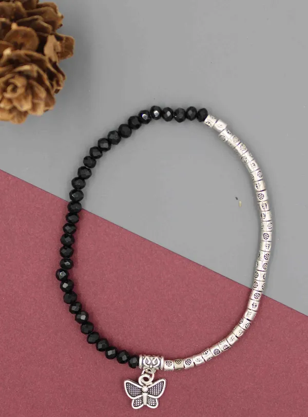 Black_Crystal_+_oxidised_beads_Stretchable_Anklet_girls_Acrylic_Anklet