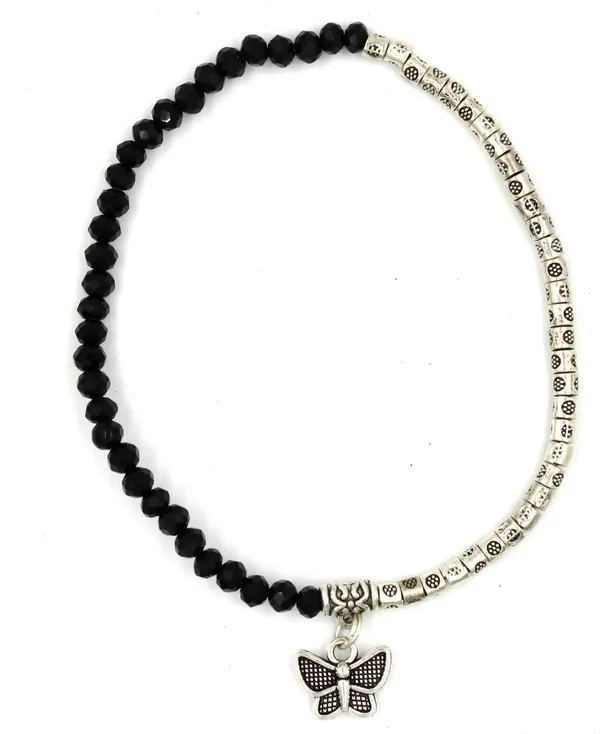 Black_Crystal_+_oxidised_beads_Stretchable_Anklet_girls_Acrylic_Anklet