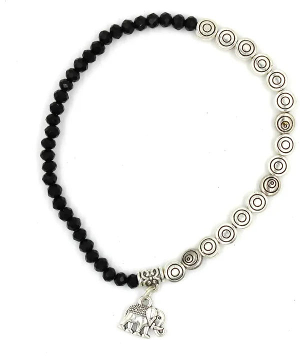 Black_Crystal_+_oxidised_beads_Stretchable_Anklet_girls_Acrylic_Anklet