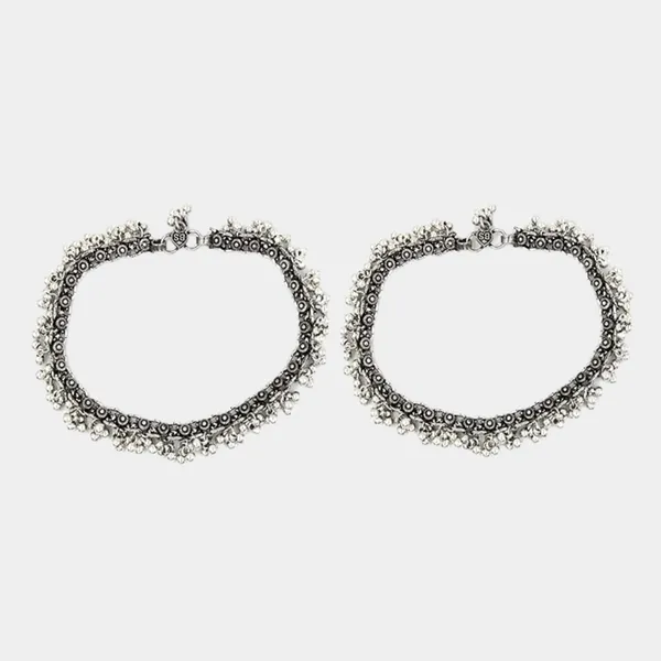 Silver_Oxidised_Gungru_Anklet_for_Women_(Single_Line)