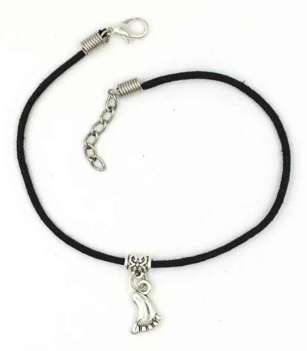 BUTERFLY_Hanging_Black_Thread_Anklet_Fabric_Anklet_Cotton_Dori_Anklet