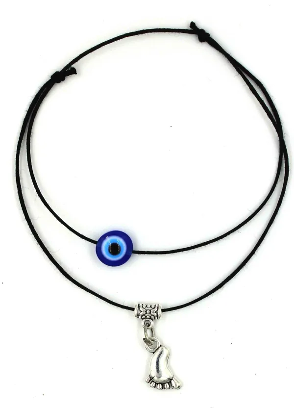 BUTERFLY_Hanging_Black_Thread_Anklet_Fabric_Anklet_Cotton_Dori_Anklet
