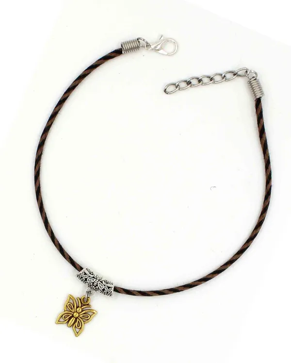 Black_and_Brown_Thread_with_Oxidised_Beads_Anklets_for_Girls/nazariya_anklet_Cotton_Dori_Anklet