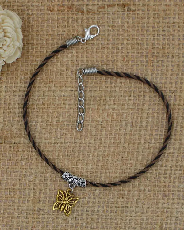 Black_and_Brown_Thread_with_Oxidised_Beads_Anklets_for_Girls/nazariya_anklet_Cotton_Dori_Anklet