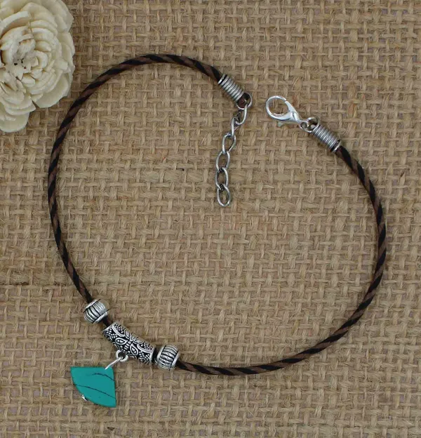 Black_and_Brown_Thread_with_Oxidised_Beads_Anklets_for_Girls/nazariya_anklet_Cotton_Dori_Anklet
