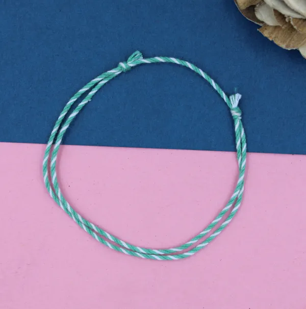 _Green___white_Plain_Cottan_Thread_Anklet/nazariya_for_Girls,Women,Boys,Men_Cotton_Dori_Anklet