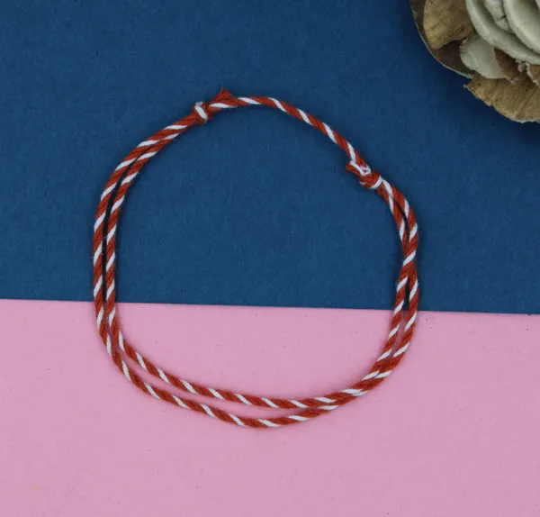 _Red___white_Plain_Cottan_Thread_Anklet/nazariya_for_Girls,Women,Boys,Men_Cotton_Dori_Anklet