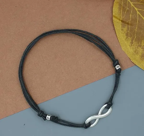 Infinity_charm_adjustable_black_thread_Anklet/nazariya