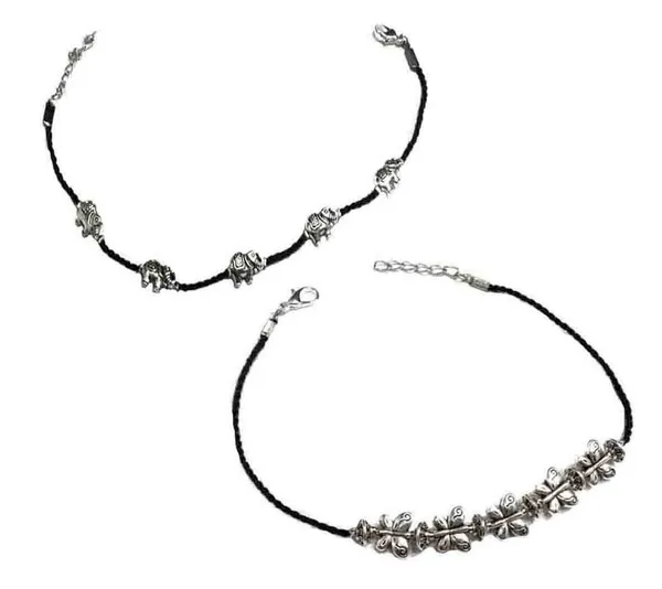 Elephant___Butterfly_Charm_Anklet_Set___Boho_Tribal_Vibes_(Pack_of_2)