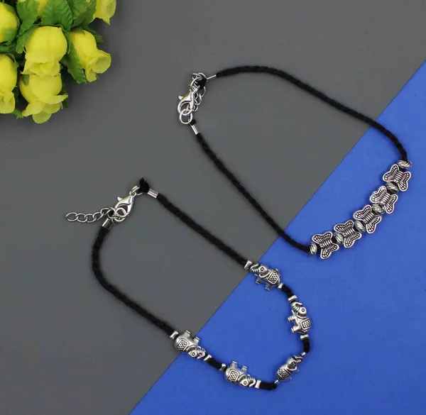 Elephant___Butterfly_Charm_Anklet_Set___Boho_Tribal_Vibes_(Pack_of_2)