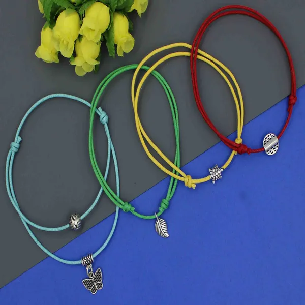 Vibrant_Charm_Thread_Anklet_Set___Butterfly,_Leaf___Turtle_Design_(Set_of_4)