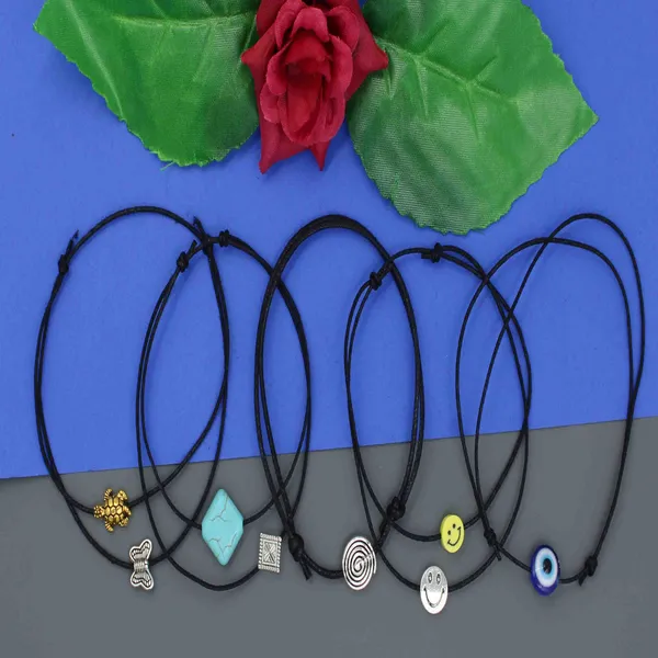 ??__Vibe_Tribe_Black_Thread_Anklet_Set___Pack_of_5