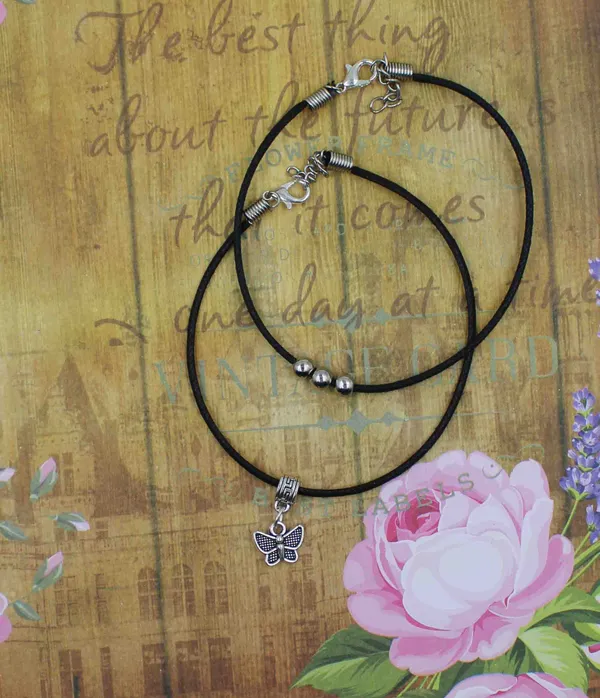 Minimal_Charm_Anklet_Set___Beaded___Butterfly_Design_(Pack_of_2)