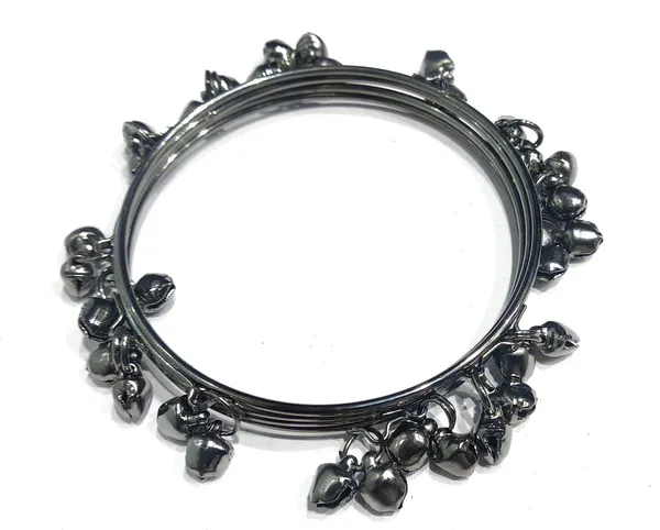Bangles_with_Ghungroo_Silver,_Golden___Black_Finish_-_Set_of_4)