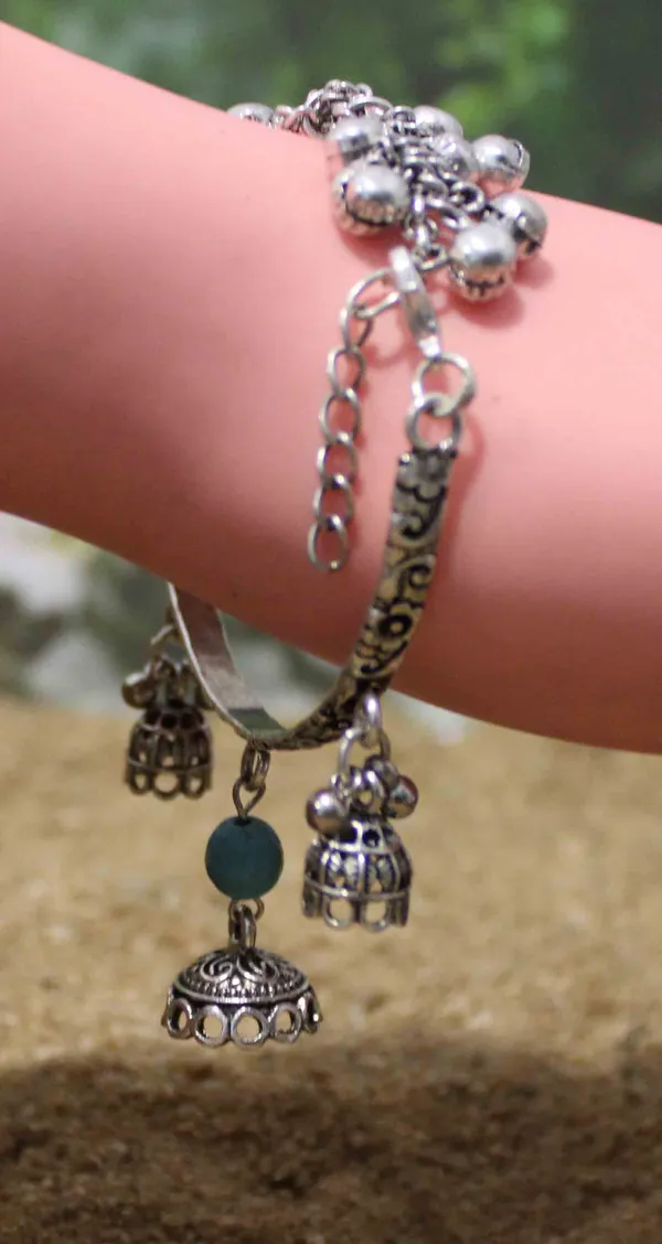 Oxidized_Floral_Engraved_Bracelet_with_Dome_Charms_and_Blue_Bead