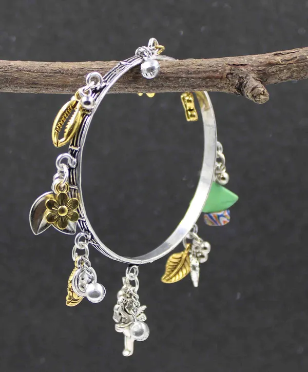 Dual-Tone_Oxidised_Charm_Bangle_with_Tribal___Spiritual_Motifs___Size_2.2_to_2.8