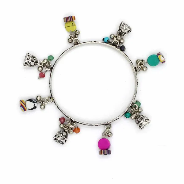 Boho_Charm_Oxidised_Bangle_with_Colorful_Beads___Silver_Jhumka_Accents