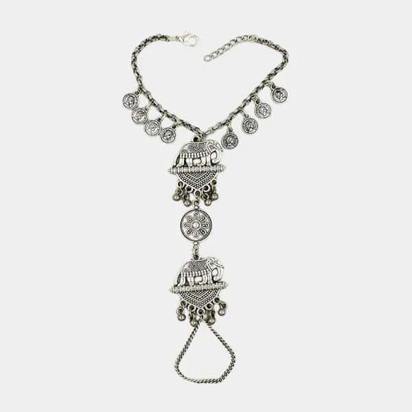 Oxidised_Ring_Bracelet_with_Elephant_Pendant_for_Women_and_Girls