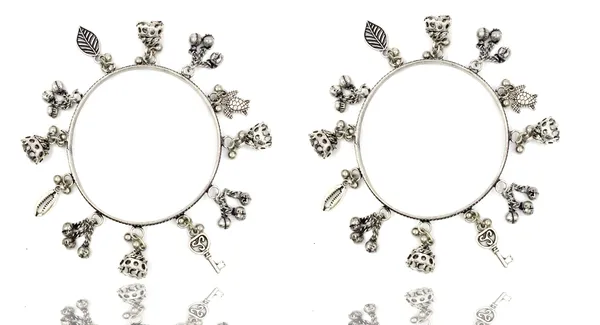 Oxidised_Charm_Bangle_with_Jumkhi,_Leaf,_Key___Turtle_Pendants_-_Set_of_2