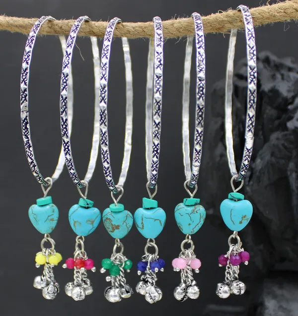 Oxidised_Silver_Bangles_-_Set_with_Turquoise_Heart_Beads___Multi-Ghungroo_Charms_-_Set_of_6