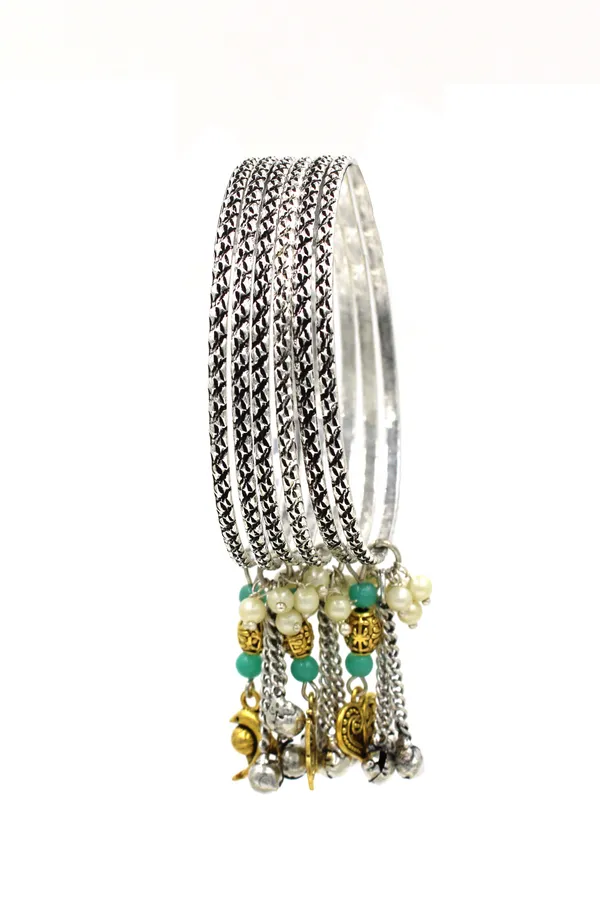 Oxidised_Bangles_-_Set_with_Golden_Charms,_Pearls___Turquoise_Beads_-_Set_of_6
