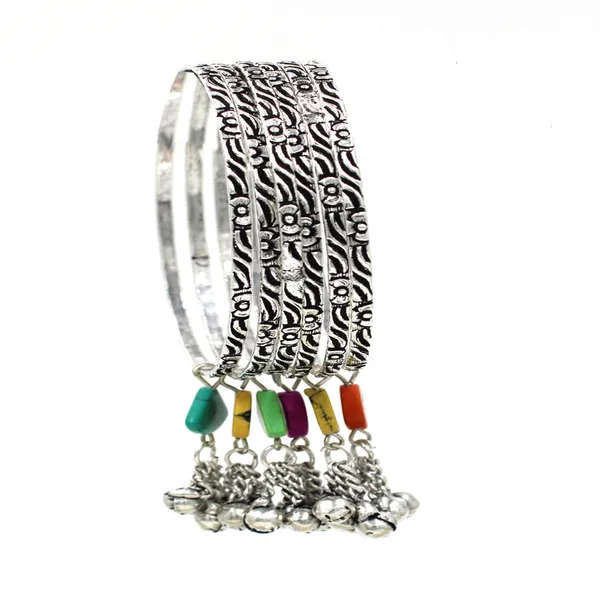 Oxidised_Silver_Bangles_with_Colorful_Stone_Charms___Ghungroo_-_Set_of_6