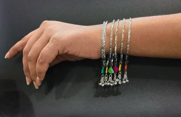 Oxidised_Silver_Bangles_with_Colorful_Stone_Charms___Ghungroo_-_Set_of_6