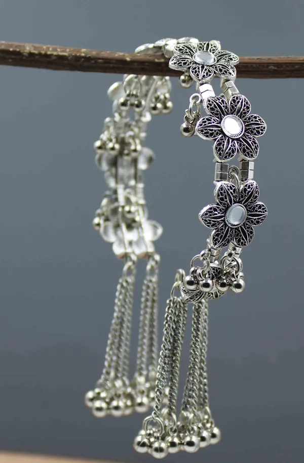 Oxidized___Stretchable_Charm_Bracelet_Combo___Traditional___Trendy_Styles