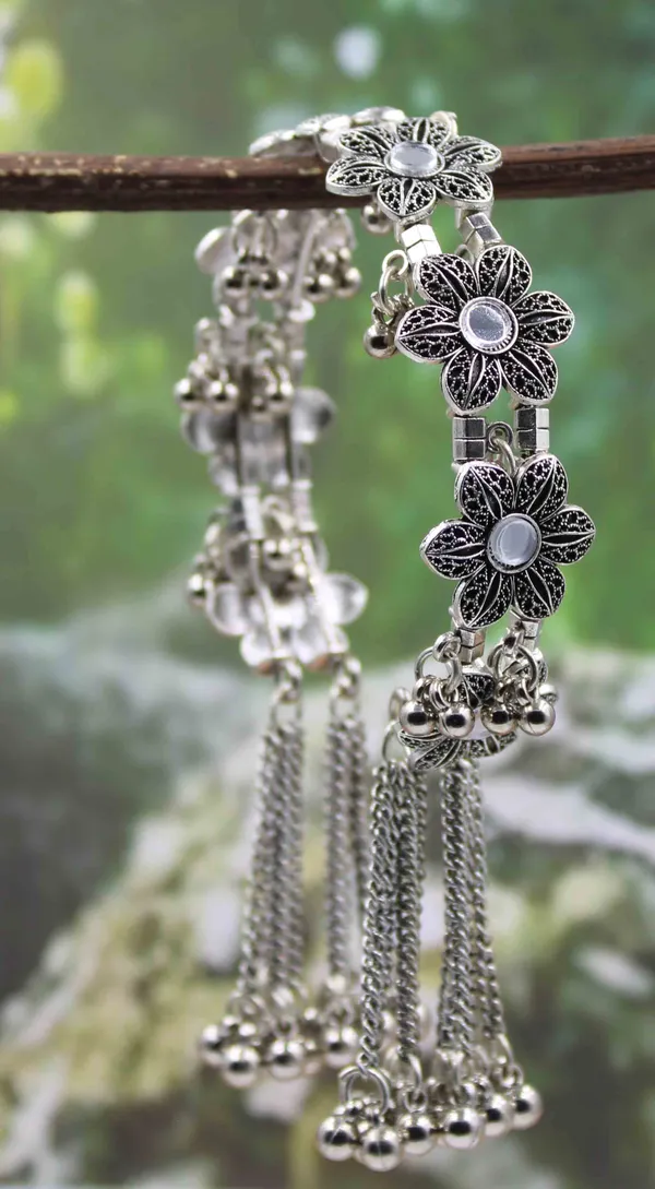 Oxidized___Stretchable_Charm_Bracelet_Combo___Traditional___Trendy_Styles