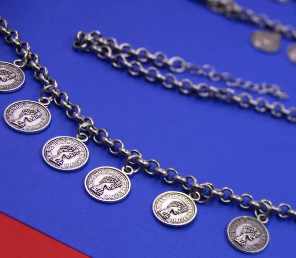 Plain_oxidised_Silver_Slim_Kamarband_with_coin_Hanging