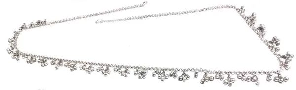Plain_oxidised_Silver_Slim_Kamarband_with_Brass_Gungru_Hanging