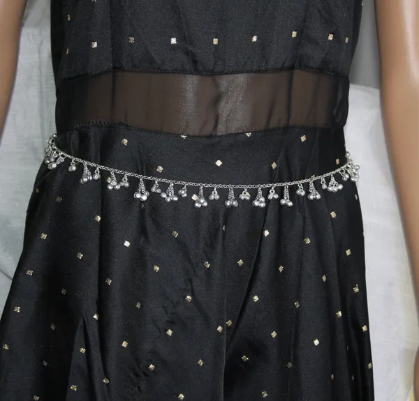 Plain_oxidised_Silver_Slim_Kamarband_with_Brass_Gungru_Hanging