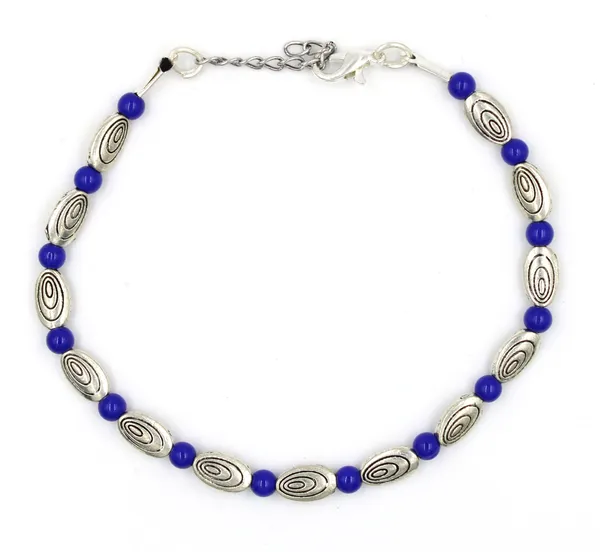 Blue_crystal_and_oxidised_beads_Anklet_for_girls_and_women_Metal_Anklet