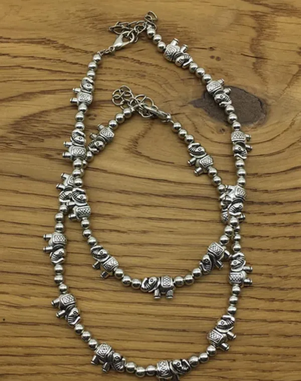 German_Antique_Oxidised_Silver_Plated_Metal_Anklets_Payal/Pazeb_Pair_for_Brass_Anklet_(Pack_of_2)
