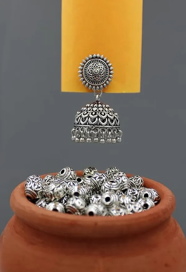 Handmade_Silver_Plated_Oxidised_Jhumka_Earrings