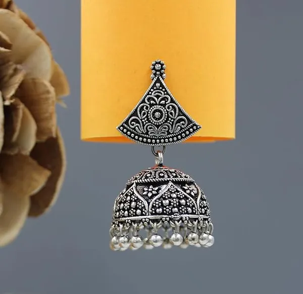 Handmade_Silver_Plated_Oxidised_Jhumka_Earrings