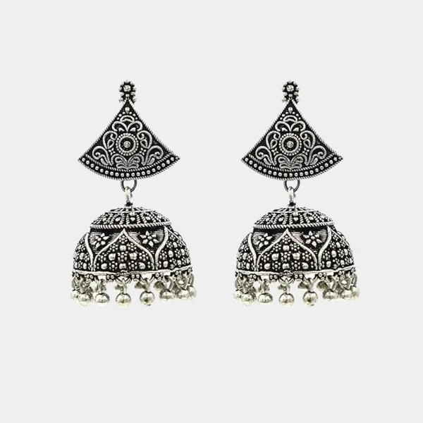 Handmade_Silver_Plated_Oxidised_Jhumka_Earrings