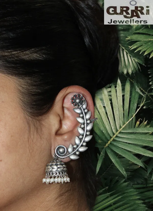 Oxidized_Silver_Ear_Cuff_Jhumka_Earrings_with_Pearl_Drops