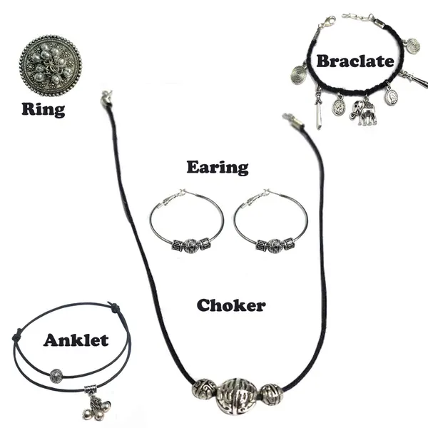 _Royal_Tribal_Charm_Set__Oxidized_Silver_Choker_Set___Earrings,_Bracelet,_Anklet___Ring