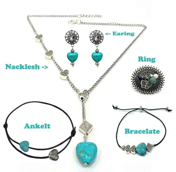 __Turquoise_Heartbeat_Set__Oxidized_Silver_Jewellery_Set___Necklace,_Earrings,_Bracelet,_Anklet___Ring