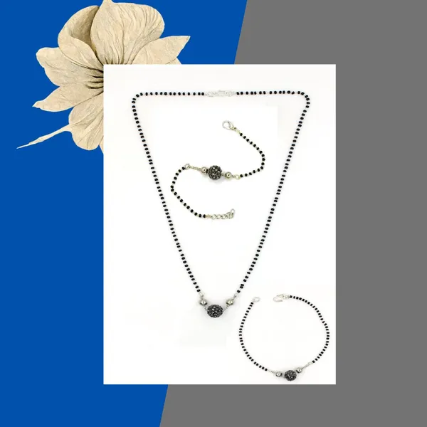 Triple_Charm_Black_Bead_Jewelry_Set__Mangalsutra_+_Bracelet_+_Anklet_|_Oxidized_Sparkling_Bead_Combo
