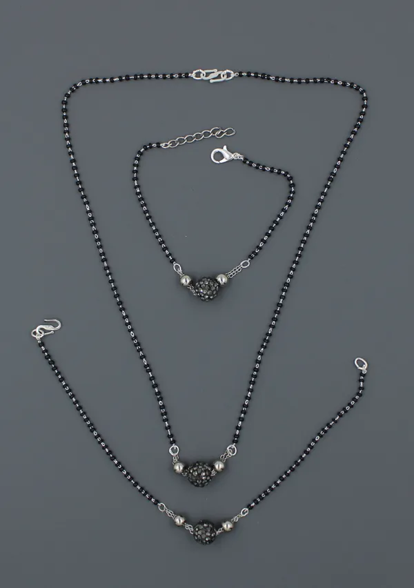 Triple_Charm_Black_Bead_Jewelry_Set__Mangalsutra_+_Bracelet_+_Anklet_|_Oxidized_Sparkling_Bead_Combo