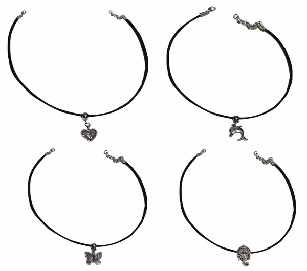 Black_Thread_Charm_Necklace_Set_for_Girls___Women___Heart,_Dolphin,_Butterfly___Ganesha_Pendants_(Set_of_4)