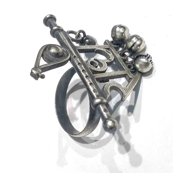 Oxidised_Adjustable_RADHE_Ring_For_Girls