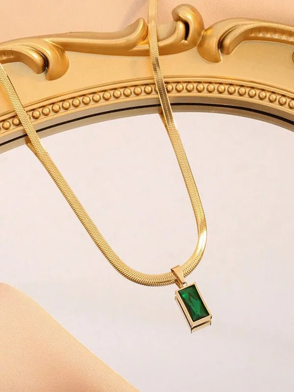 Anti-Tarnish_Emerald_Stone_Necklace
