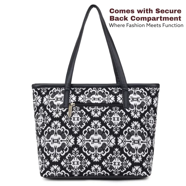 Black_Floral_Kamaya_Tote_+_Brown_Dona_Broad_Belt_Sling_Bag_(Value_Saver_Combo)