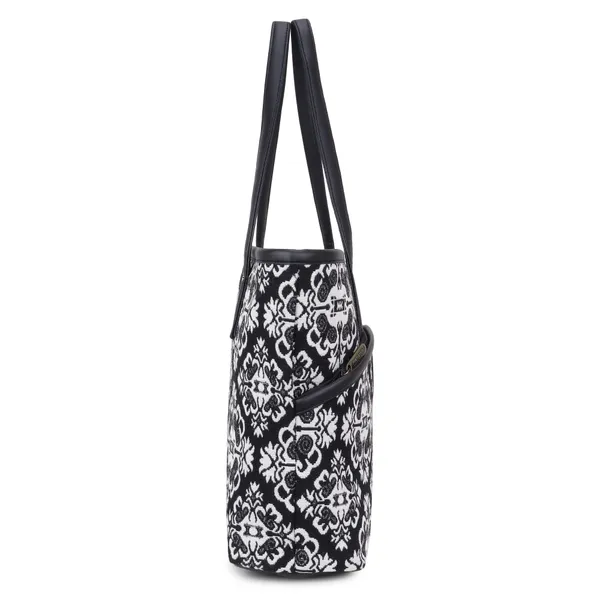 Black_Floral_Kamaya_Tote_+_Brown_Dona_Broad_Belt_Sling_Bag_(Value_Saver_Combo)