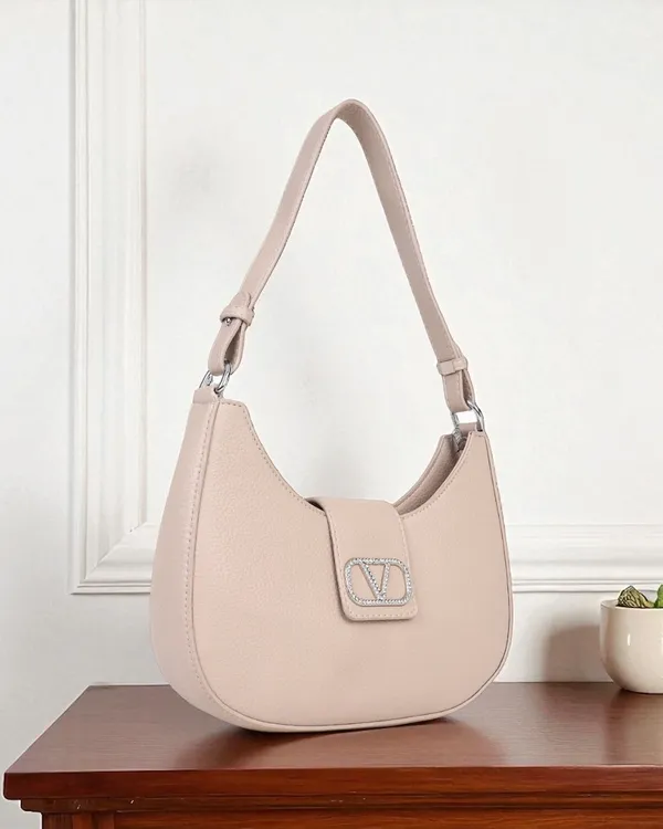 Beige_Classic_Venus_Shoulder_Bag_With_Sling_Belt