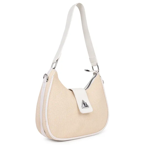 White_Elegant_Clara_Canvas_Baguette_Shoulder_Bag_(korean)